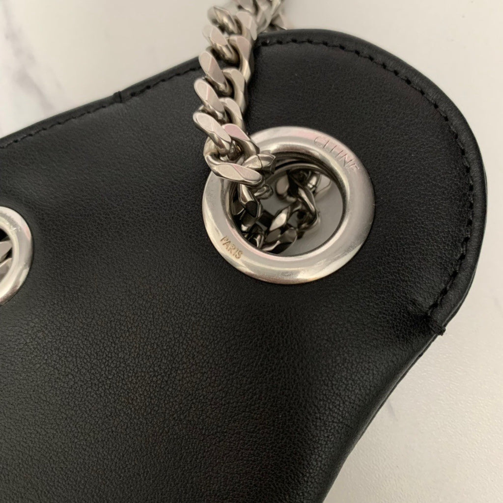 CELINE LARGE AVA CHAIN IN SMOOTH CALFSKIN BLACK