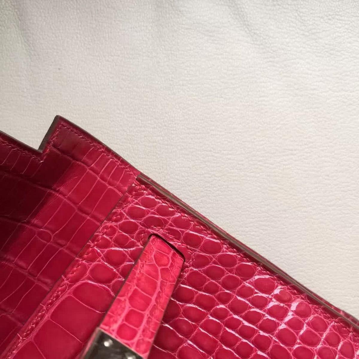 Hermes Braise Mini Kelly Pochette Gator Shine with Palladium Hardware