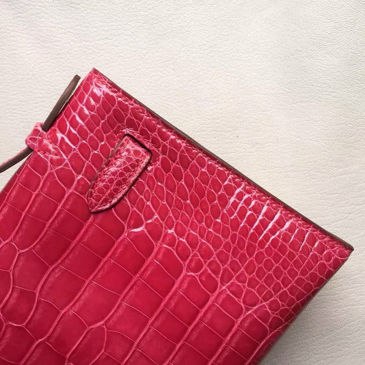 Hermes Braise Mini Kelly Pochette Gator Shine with Palladium Hardware