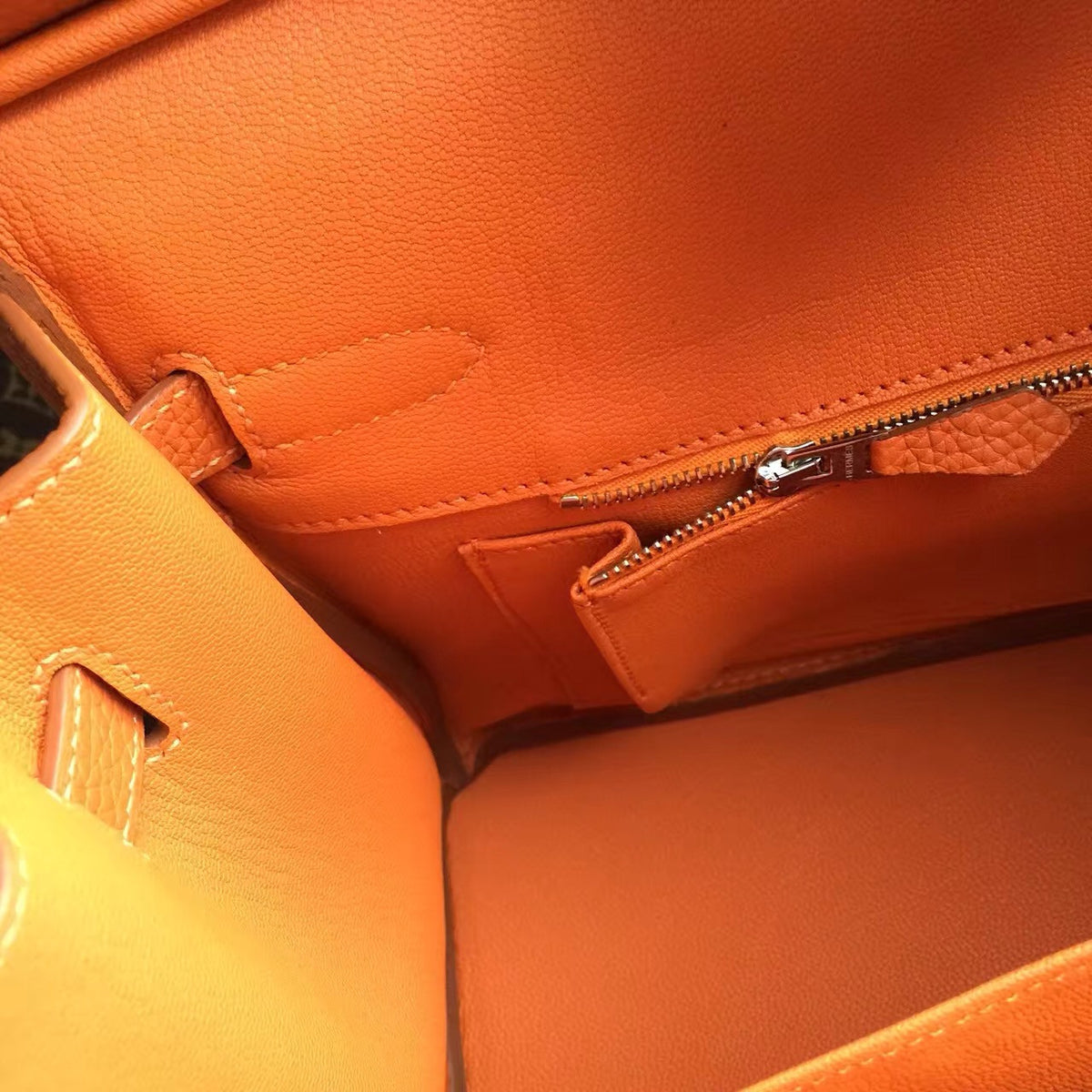 Hermes Orange Birkin Bag 30cm Togo Leather Palladium Hardware