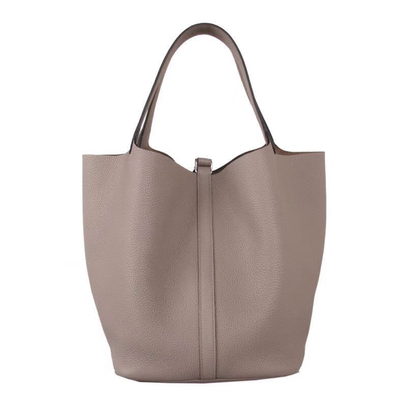 Hermes  M8 Gris Asphalte Picotin Lock GM Togo Leather Bag