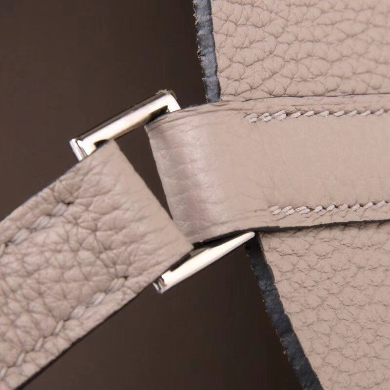 Hermes  M8 Gris Asphalte Picotin Lock GM Togo Leather Bag
