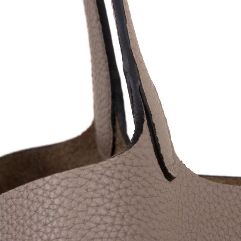 Hermes  M8 Gris Asphalte Picotin Lock GM Togo Leather Bag