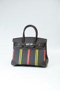 Hermès Toile Birkin 30 Ebene Swift/Toile Palladium Hardware