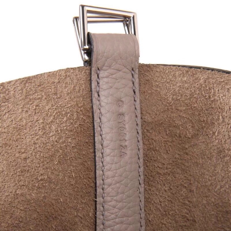 Hermes  M8 Gris Asphalte Picotin Lock GM Togo Leather Bag