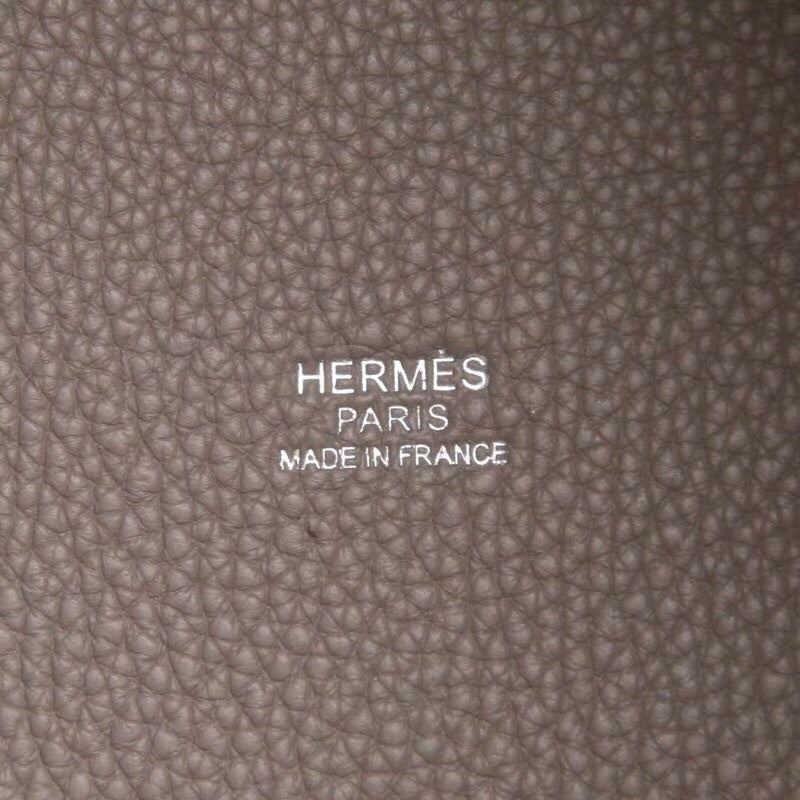 Hermes  M8 Gris Asphalte Picotin Lock GM Togo Leather Bag