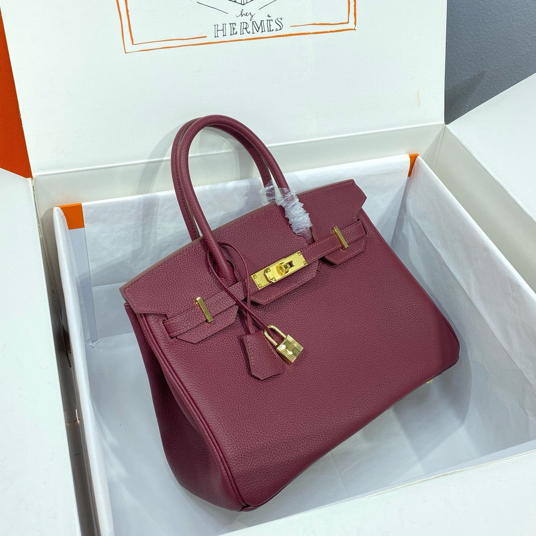 Hermès 18 Bordeaux Birkin 30 cm Togo Leather Gold Hardware