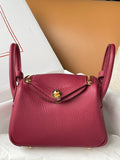 Hermes Mini Lindy 20cm Bag Rough Grenada Togo Gold Hardware