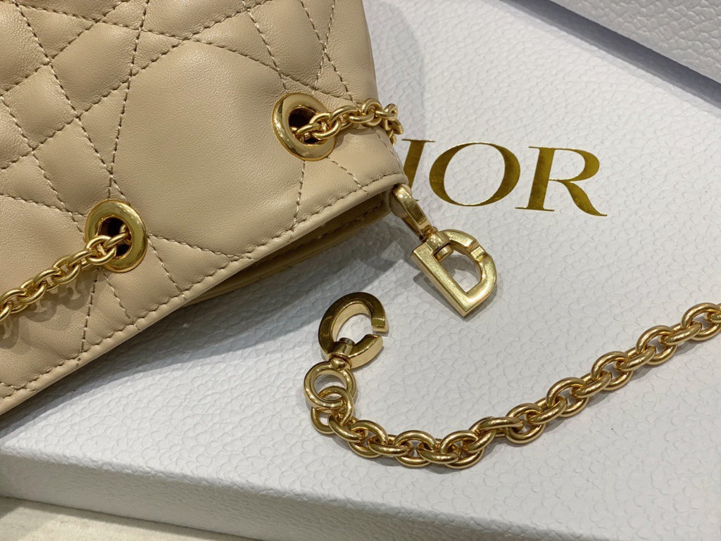 Christian Dior SMALL DIOR AMMI BAG Sand Pink Supple Macrocannage Lambskin