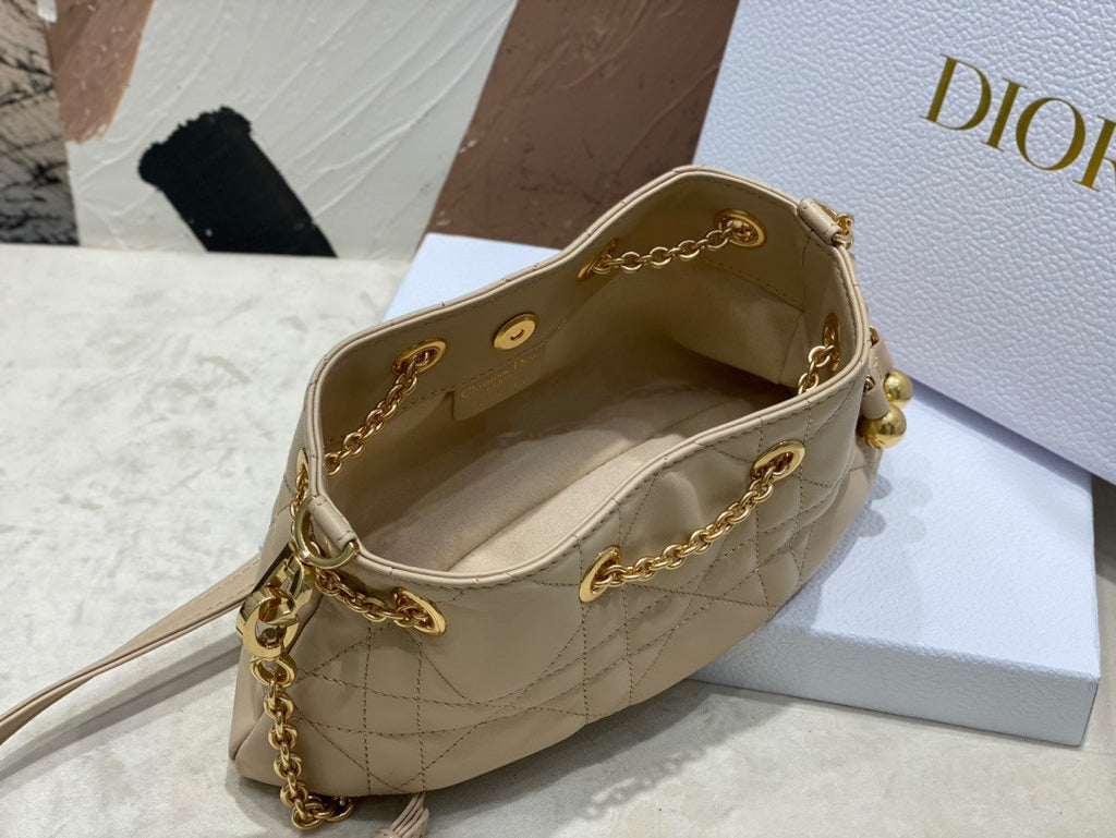 Christian Dior SMALL DIOR AMMI BAG Sand Pink Supple Macrocannage Lambskin