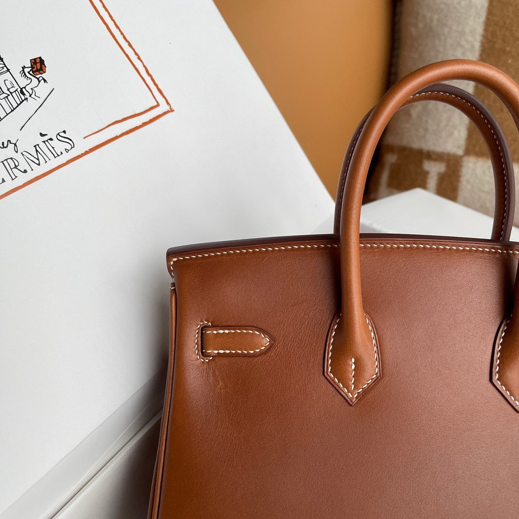 Hermes Birkin 25  Box Leather Palladium Hardware