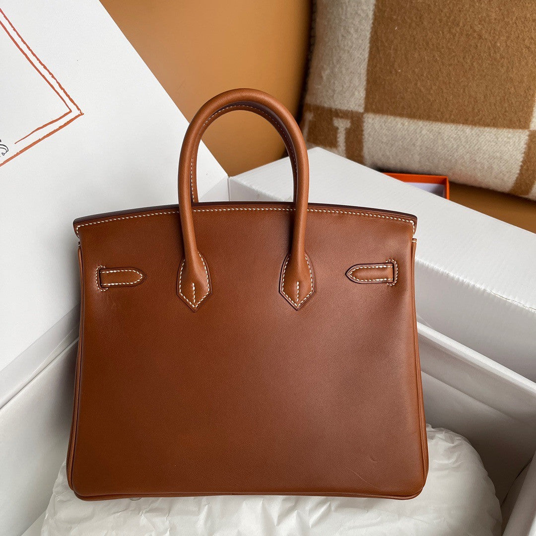 Hermes Birkin 25  Box Leather Palladium Hardware