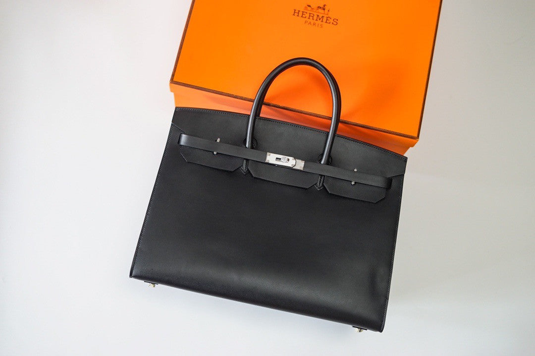 Hermès Birkin 40 Black Box Palladium Hardware