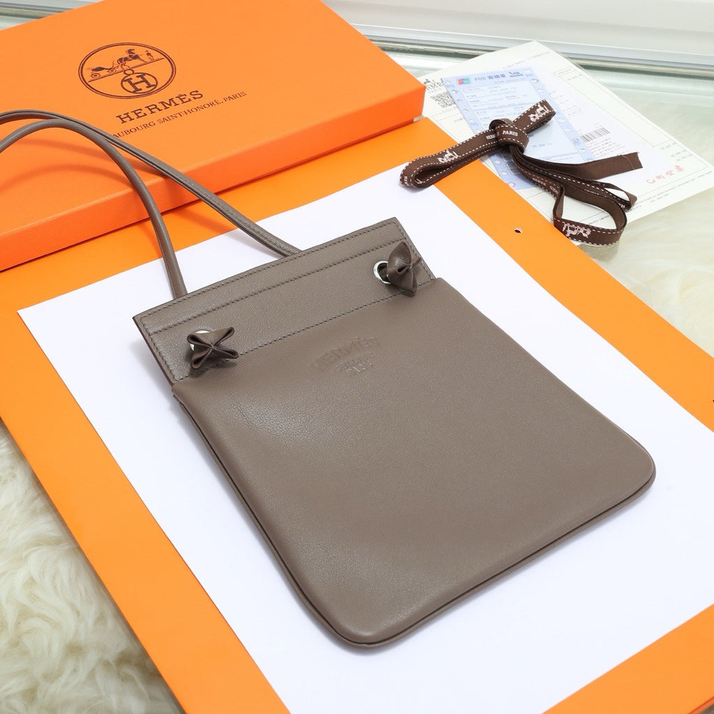 Hermès Etoupe Calfskin Mini Aline