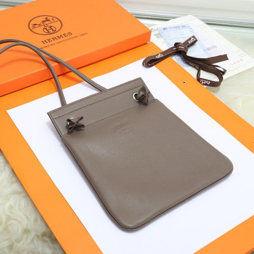 Hermès Etoupe Calfskin Mini Aline