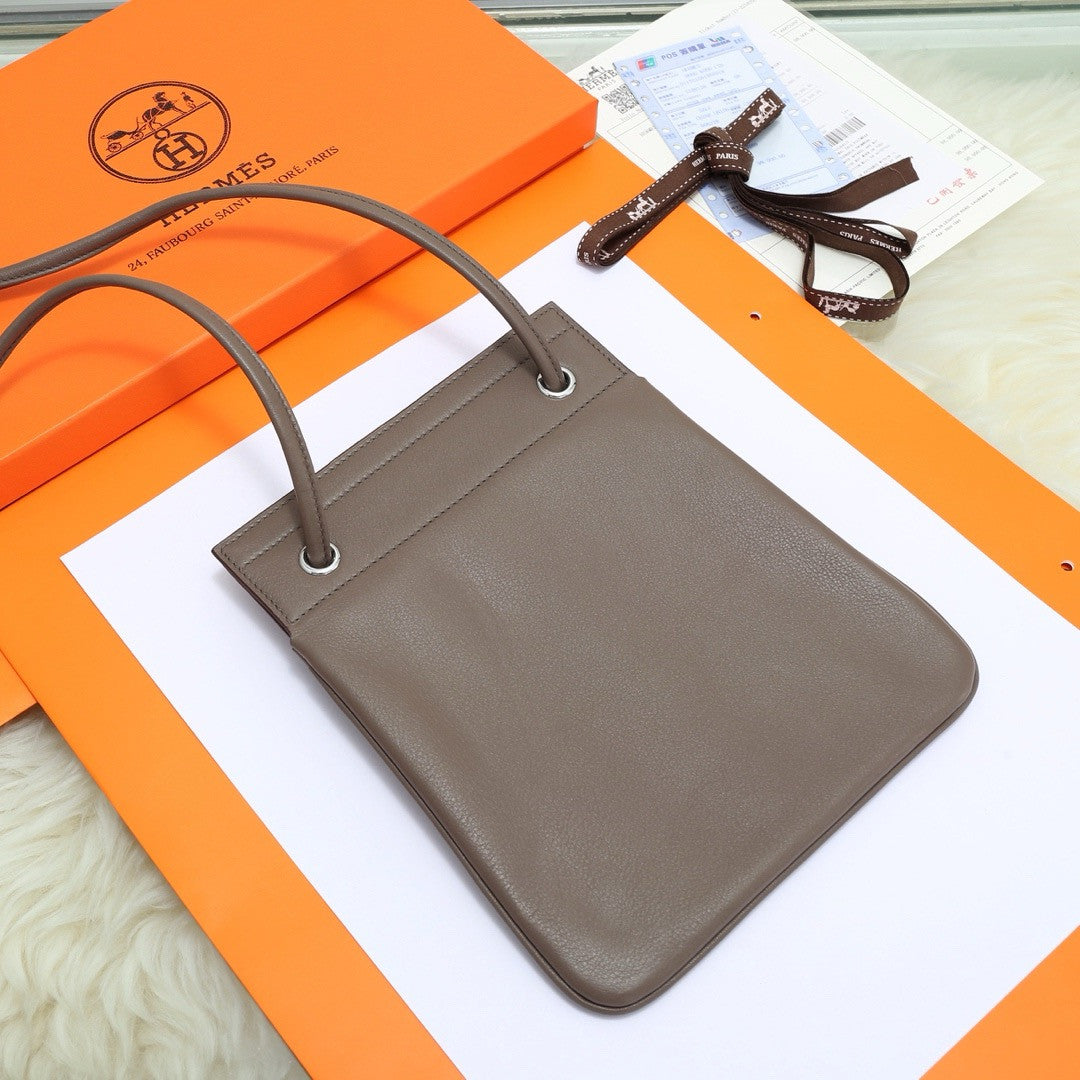 Hermès Etoupe Calfskin Mini Aline