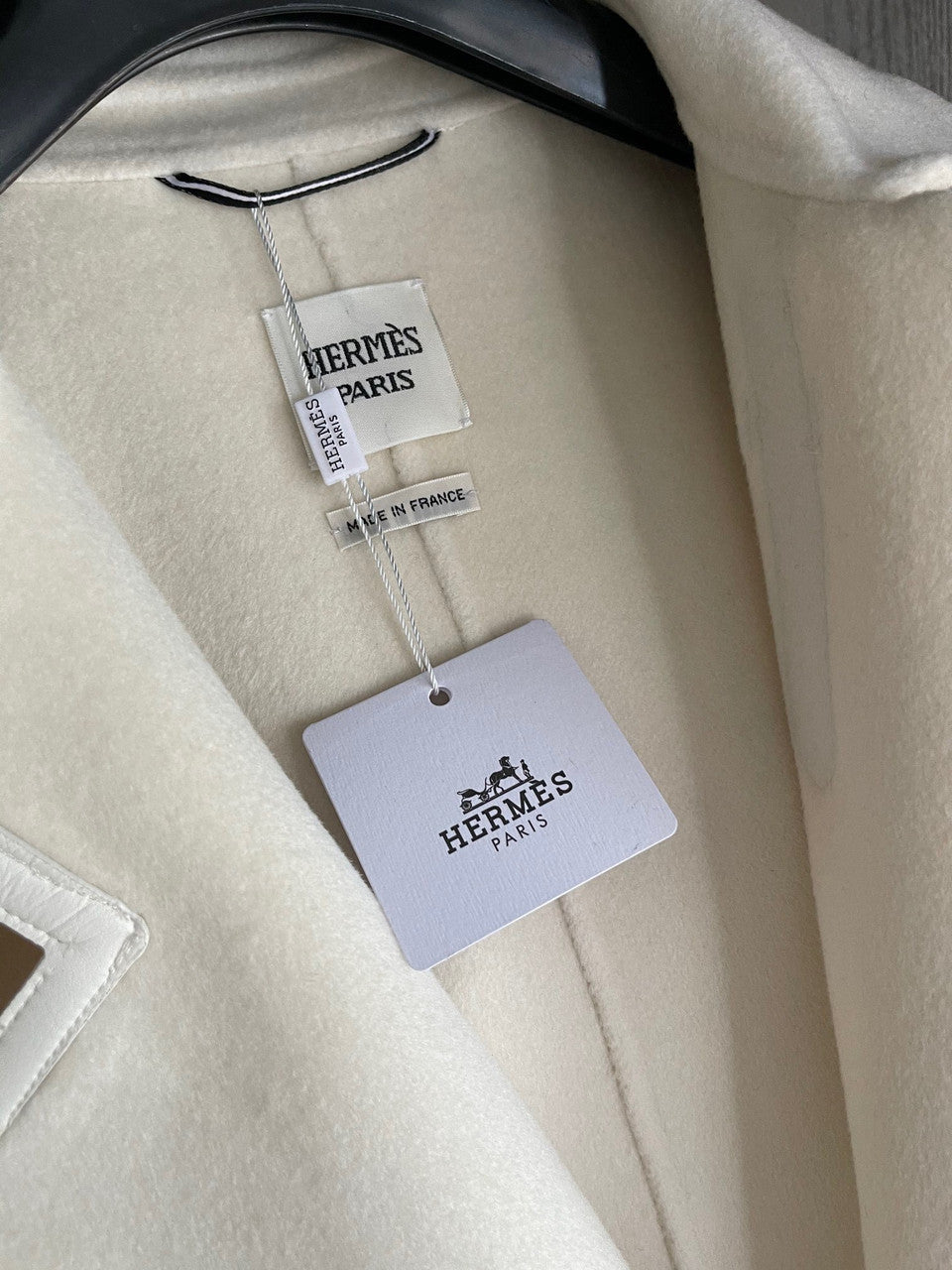 Hermes Short wrap coat White