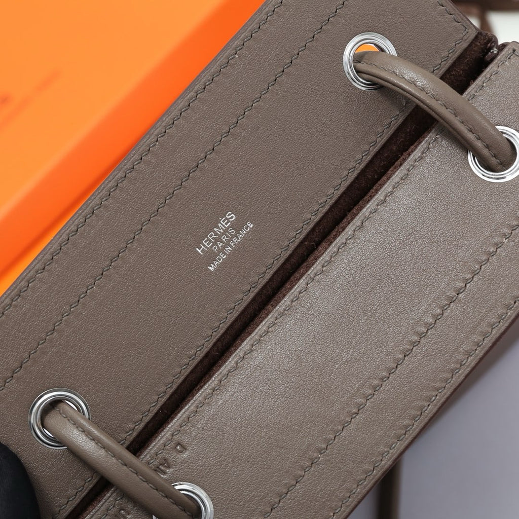 Hermès Etoupe Calfskin Mini Aline