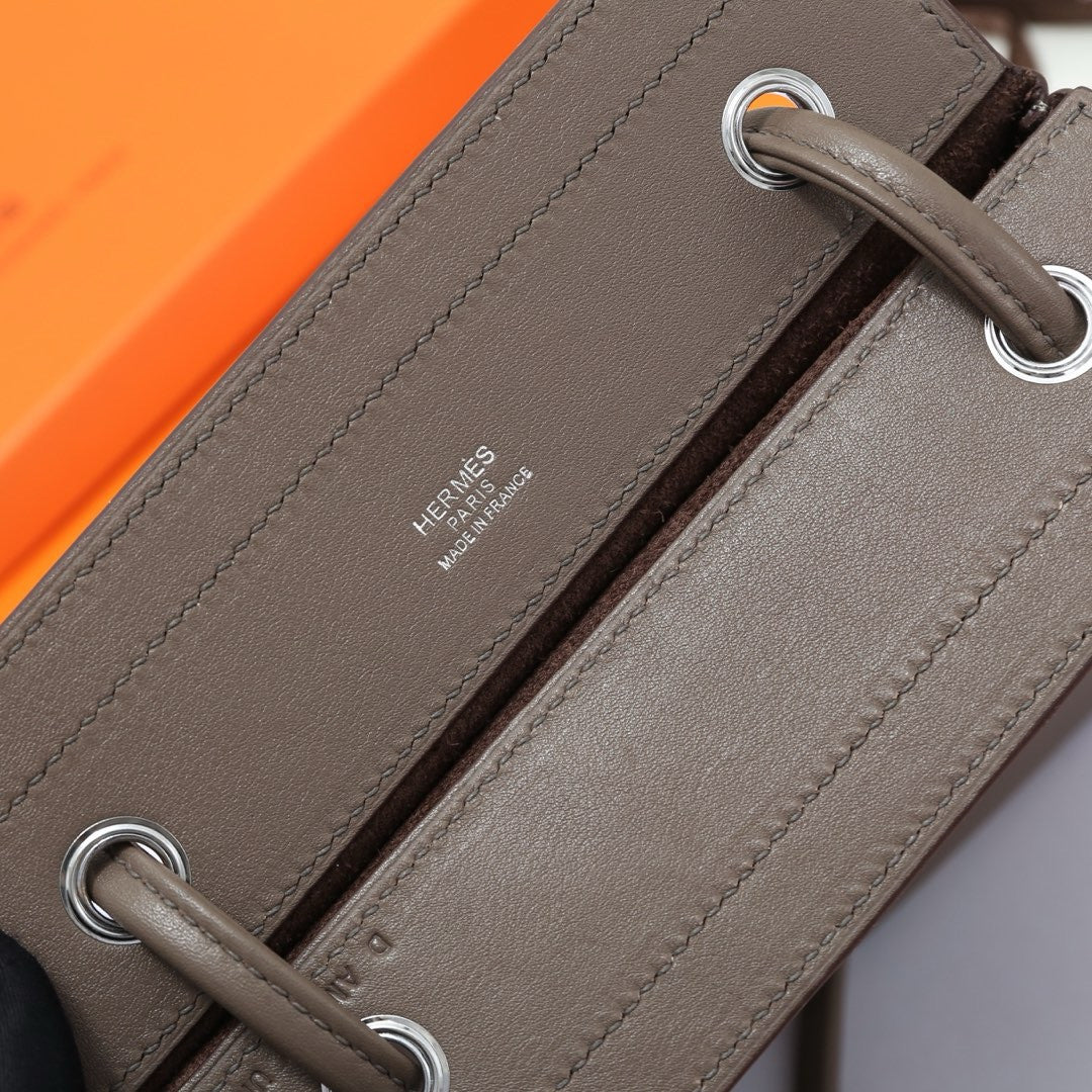 Hermès Etoupe Calfskin Mini Aline