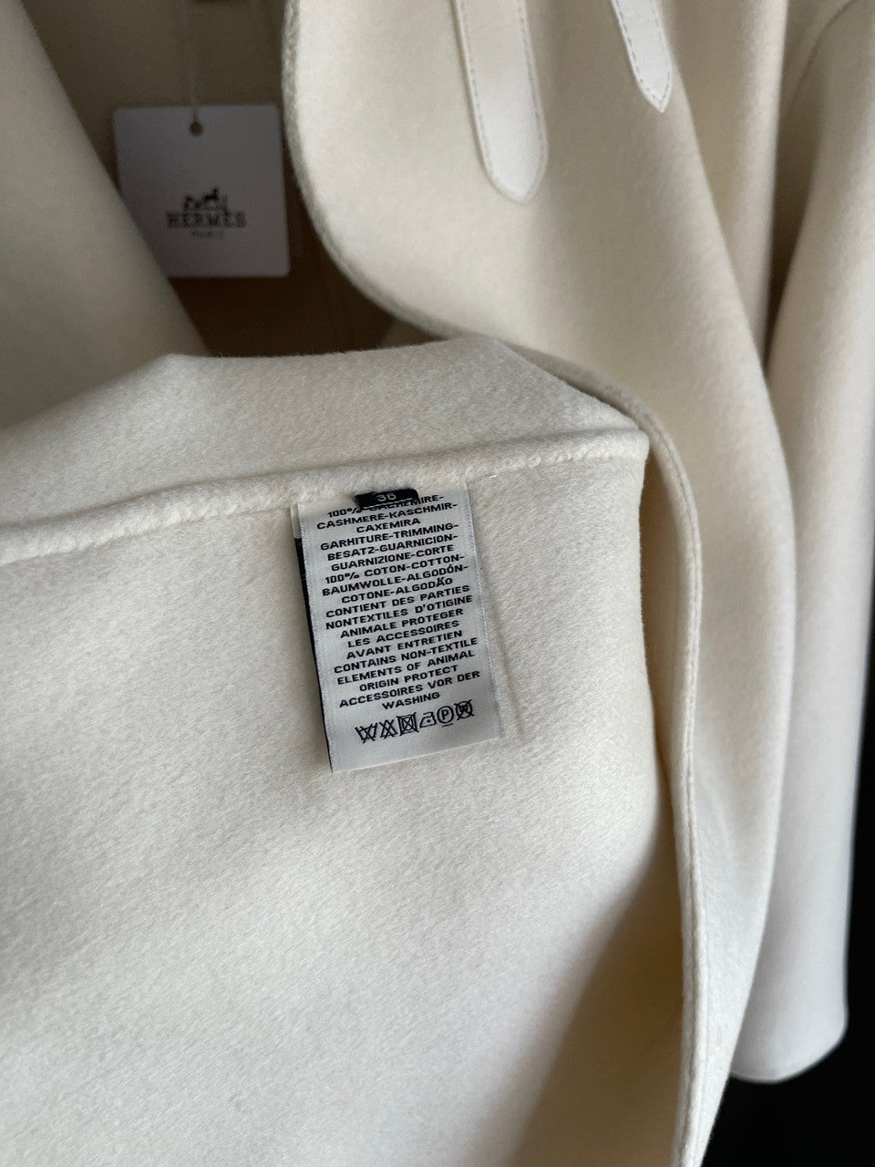 Hermes Short wrap coat White