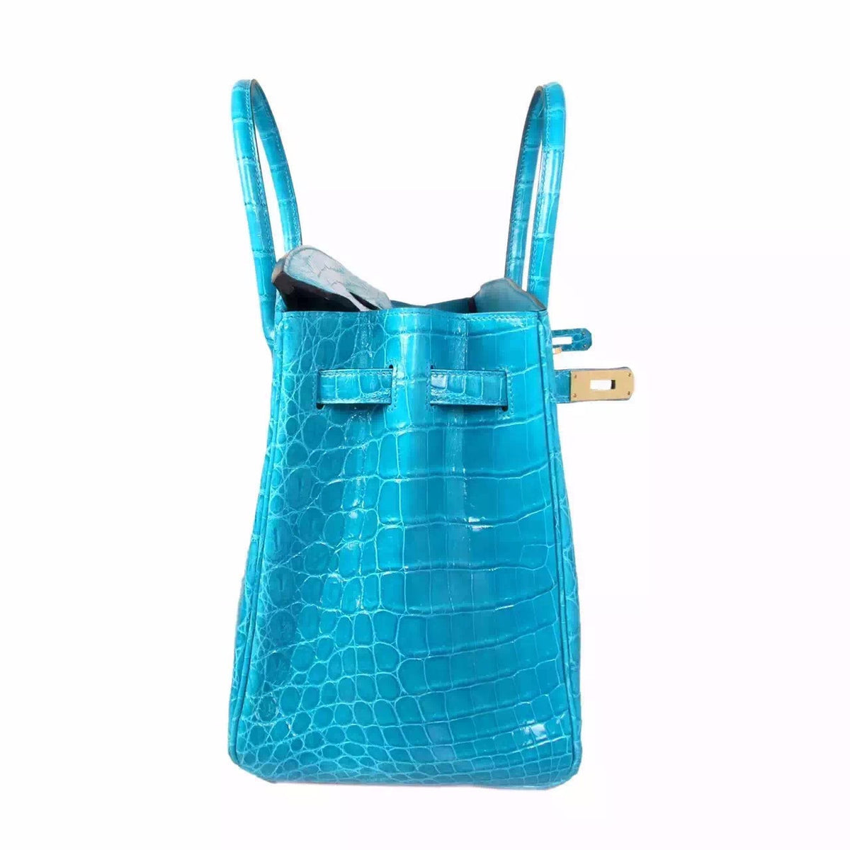 Hermes Blue Atoll 3P Niloticus  crocodile Birkin 35cm Gold Hardware