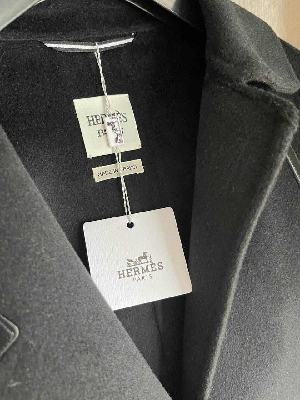 Hermes Short wrap coat Black