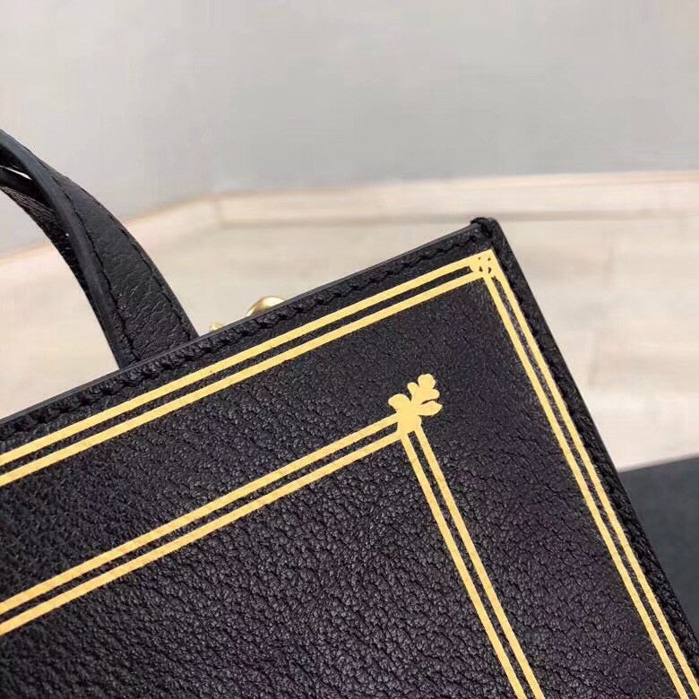Gucci Limited Edition Garden  Gold Embossed Leather Convertible Tote