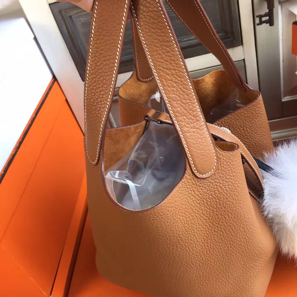 Hermes Gold Picotin Lock MM Togo Leather Bag