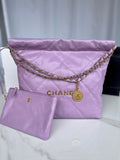 CHANEL 22 LARGE HANDBAG PURPLE