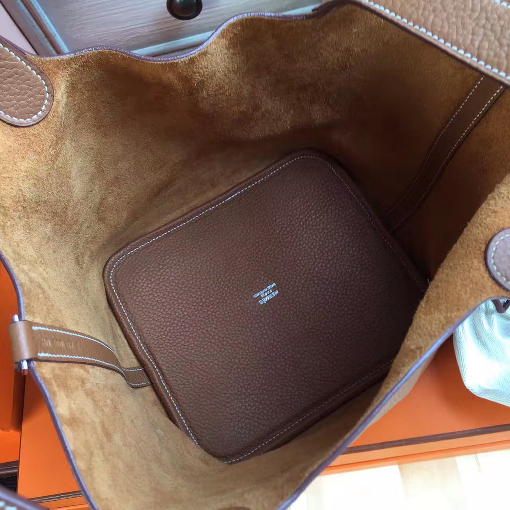 Hermes Gold Picotin Lock MM Togo Leather Bag