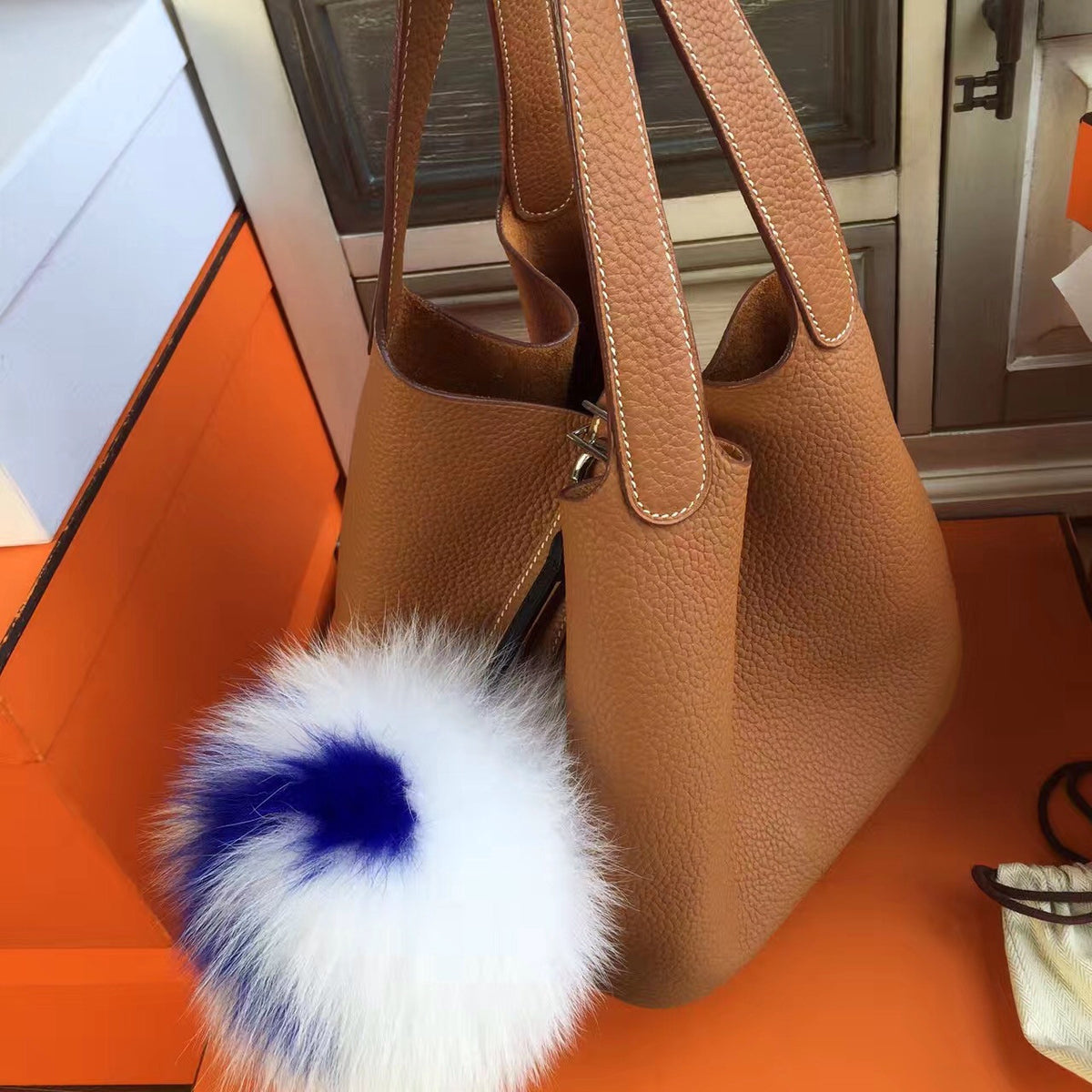 Hermes Gold Picotin Lock MM Togo Leather Bag
