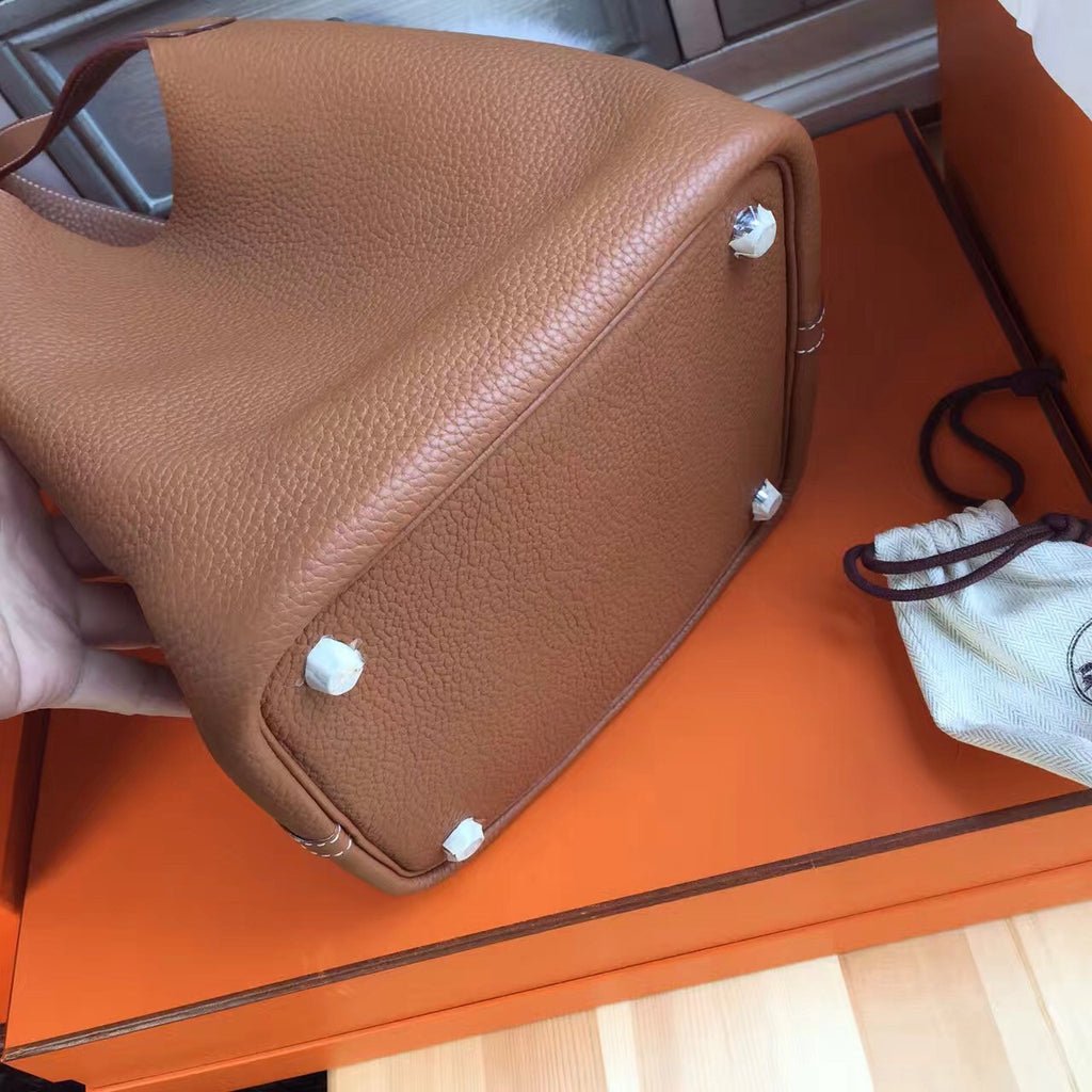 Hermes Gold Picotin Lock MM Togo Leather Bag