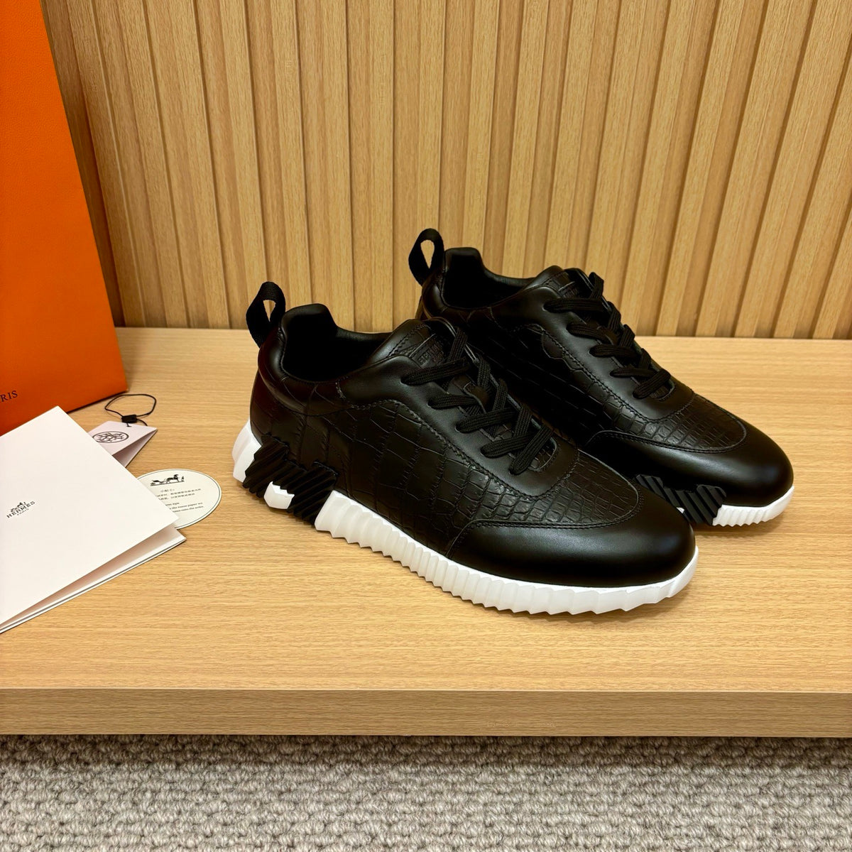 Hermès Bouncing Sneaker in Alligator / Porosus Crocodile &amp; Calfskin