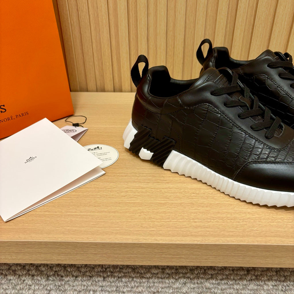 Hermès Bouncing Sneaker in Alligator / Porosus Crocodile &amp; Calfskin