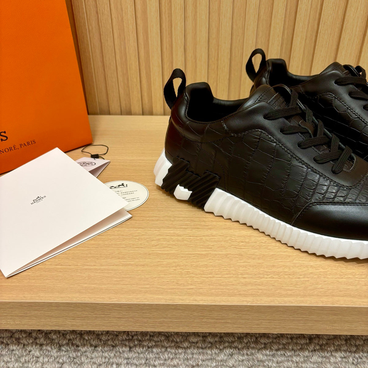 Hermès Bouncing Sneaker in Alligator / Porosus Crocodile &amp; Calfskin