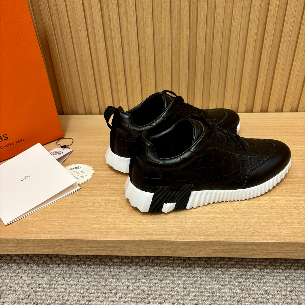 Hermès Bouncing Sneaker in Alligator / Porosus Crocodile &amp; Calfskin