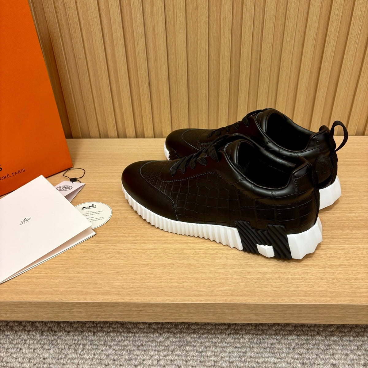 Hermès Bouncing Sneaker in Alligator / Porosus Crocodile &amp; Calfskin
