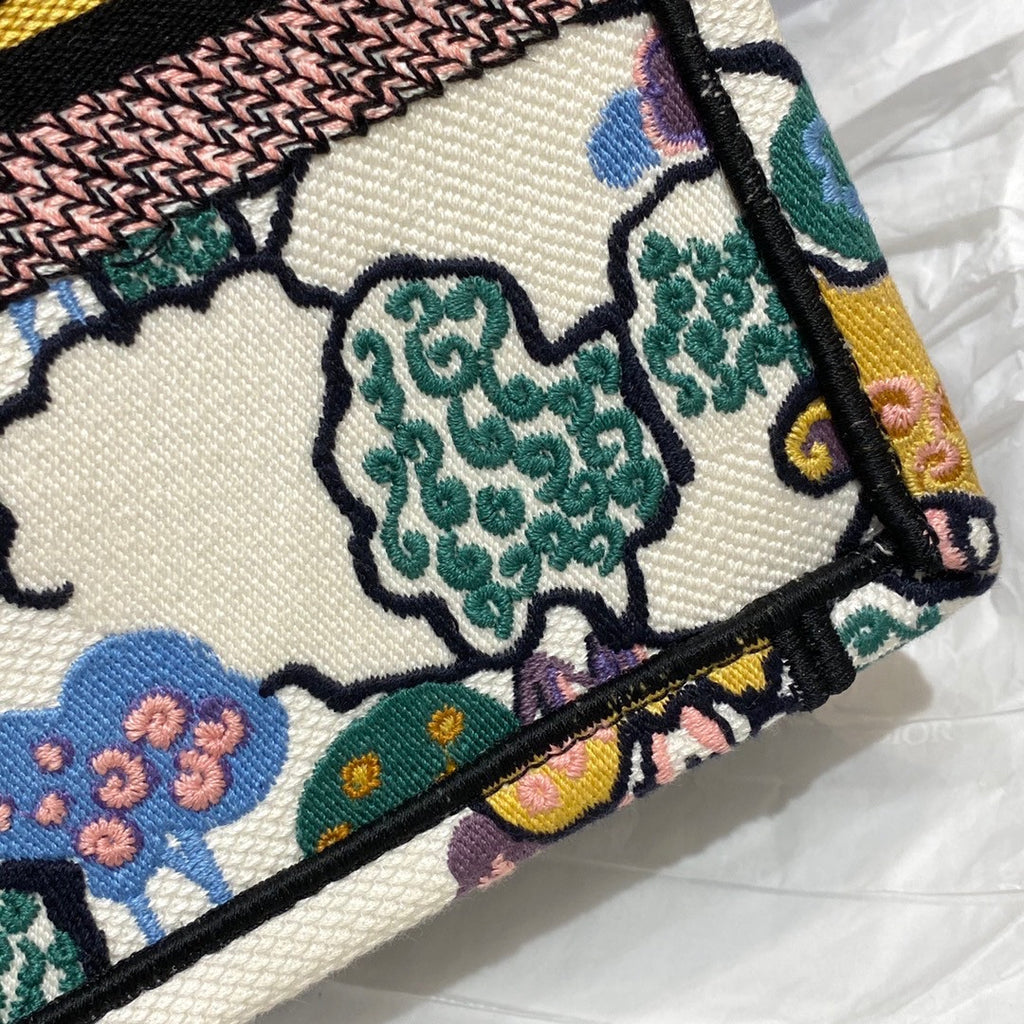 CHRISTIAN DIOR SMALL DIOR BOOK TOTE Latte Dior Ciel de Rêve Embroidery