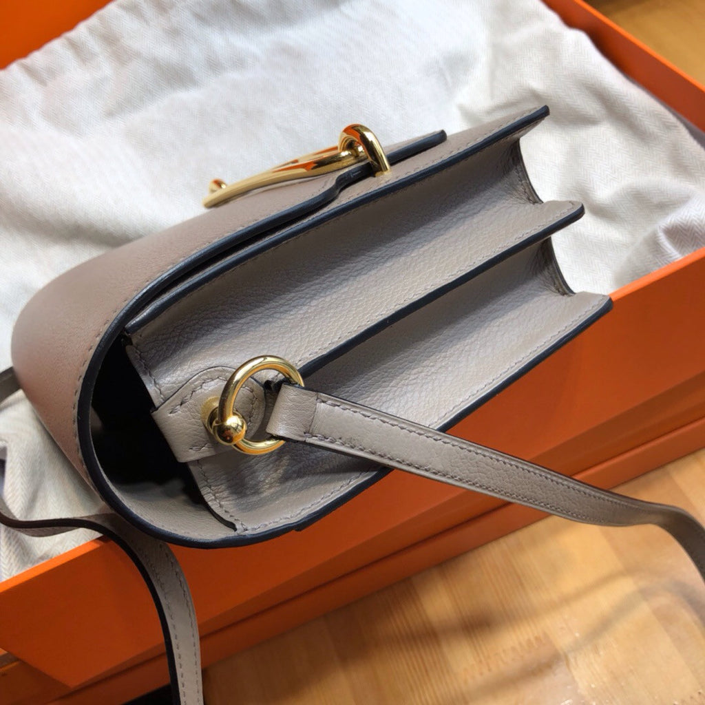 Hermes M8 Gris Asphalt  Evercolor Calfskin Mini Roulis Bag