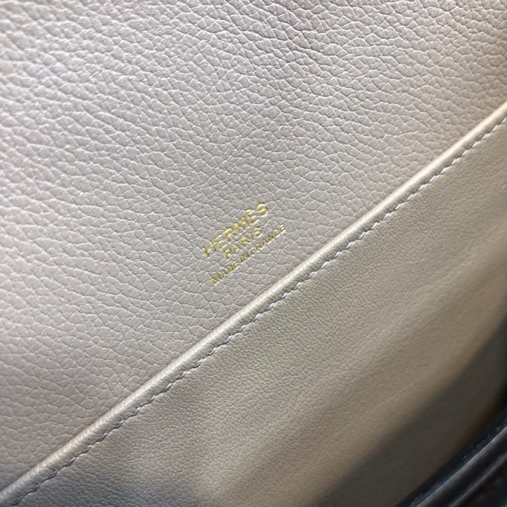 Hermes M8 Gris Asphalt  Evercolor Calfskin Mini Roulis Bag