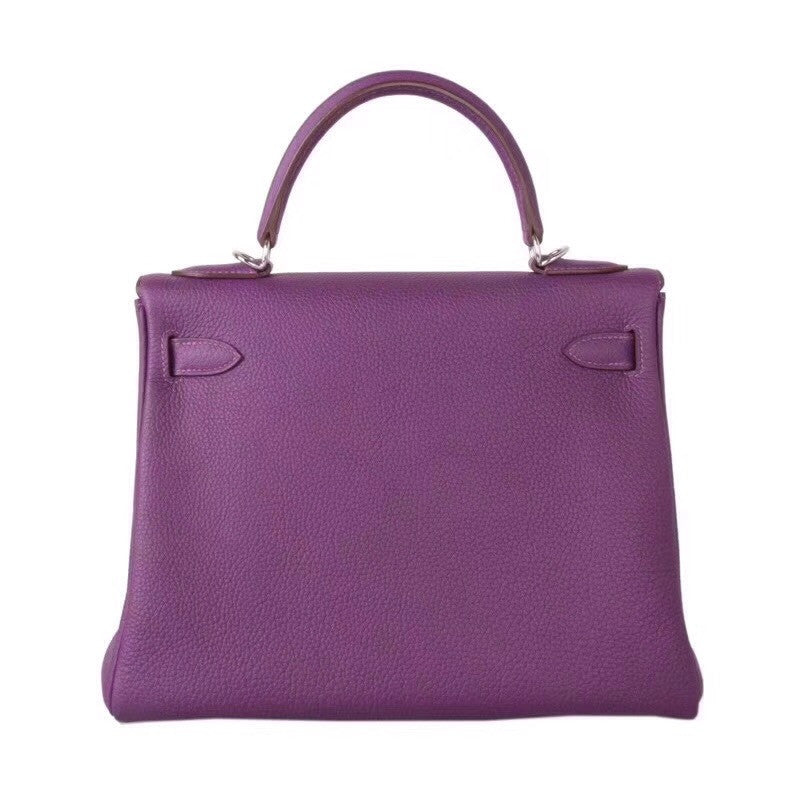 Hermès P9 Anemone Kelly 32 Epsom Palladium Hardware