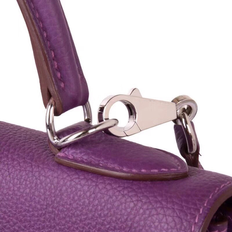 Hermès P9 Anemone Kelly 32 Epsom Palladium Hardware