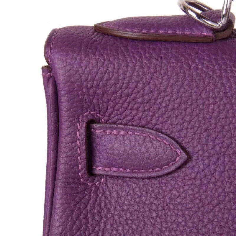 Hermès P9 Anemone Kelly 32 Epsom Palladium Hardware