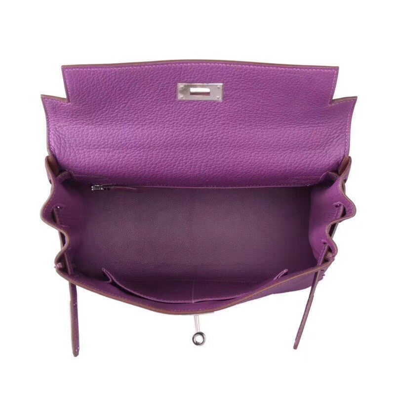 Hermès P9 Anemone Kelly 32 Epsom Palladium Hardware