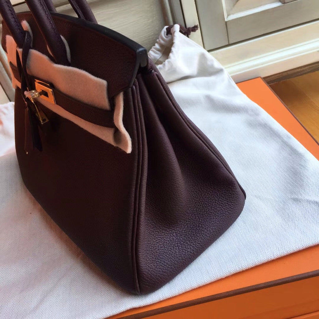 Hermes Prune  Birkin 25cm Togo Gold Hardware