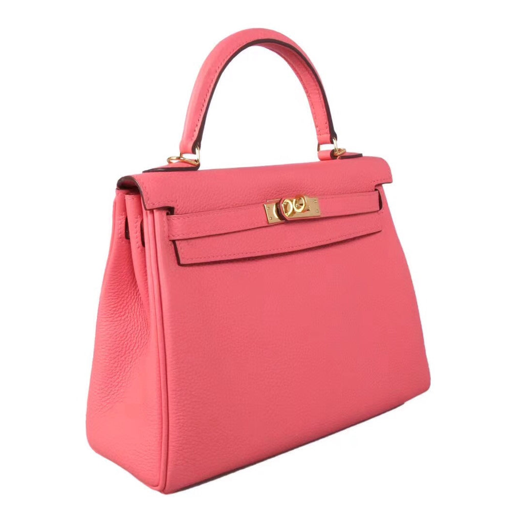 Hermès U5 Rose Lipstick Kelly 25  Togo Gold Hardware