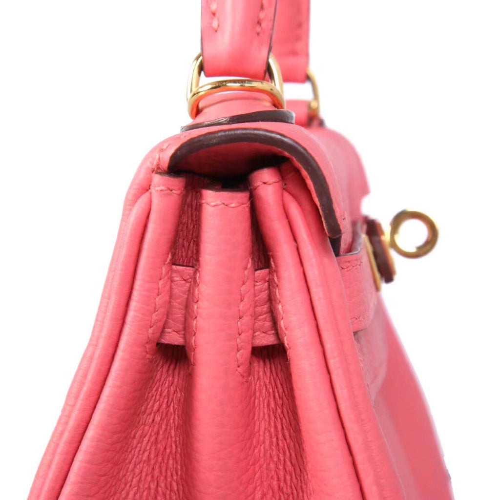 Hermès U5 Rose Lipstick Kelly 25  Togo Gold Hardware