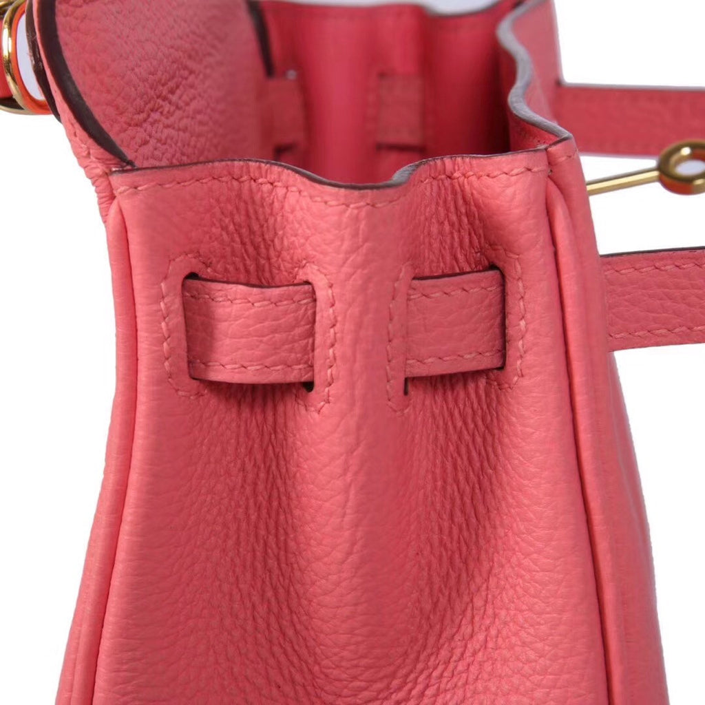 Hermès U5 Rose Lipstick Kelly 25  Togo Gold Hardware
