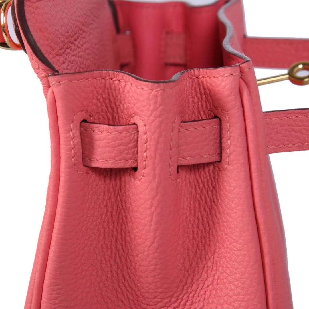 Hermès U5 Rose Lipstick Kelly 25  Togo Gold Hardware