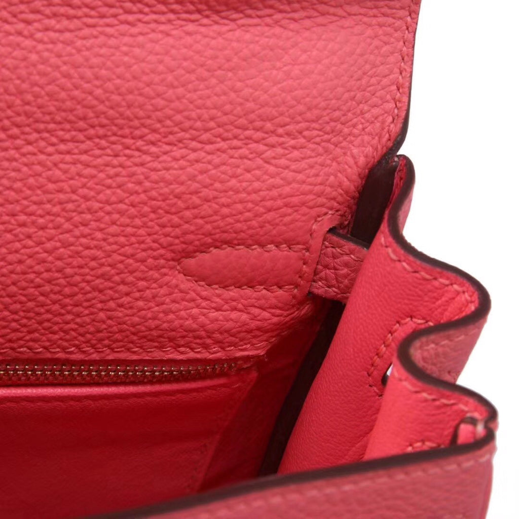 Hermès U5 Rose Lipstick Kelly 25  Togo Gold Hardware